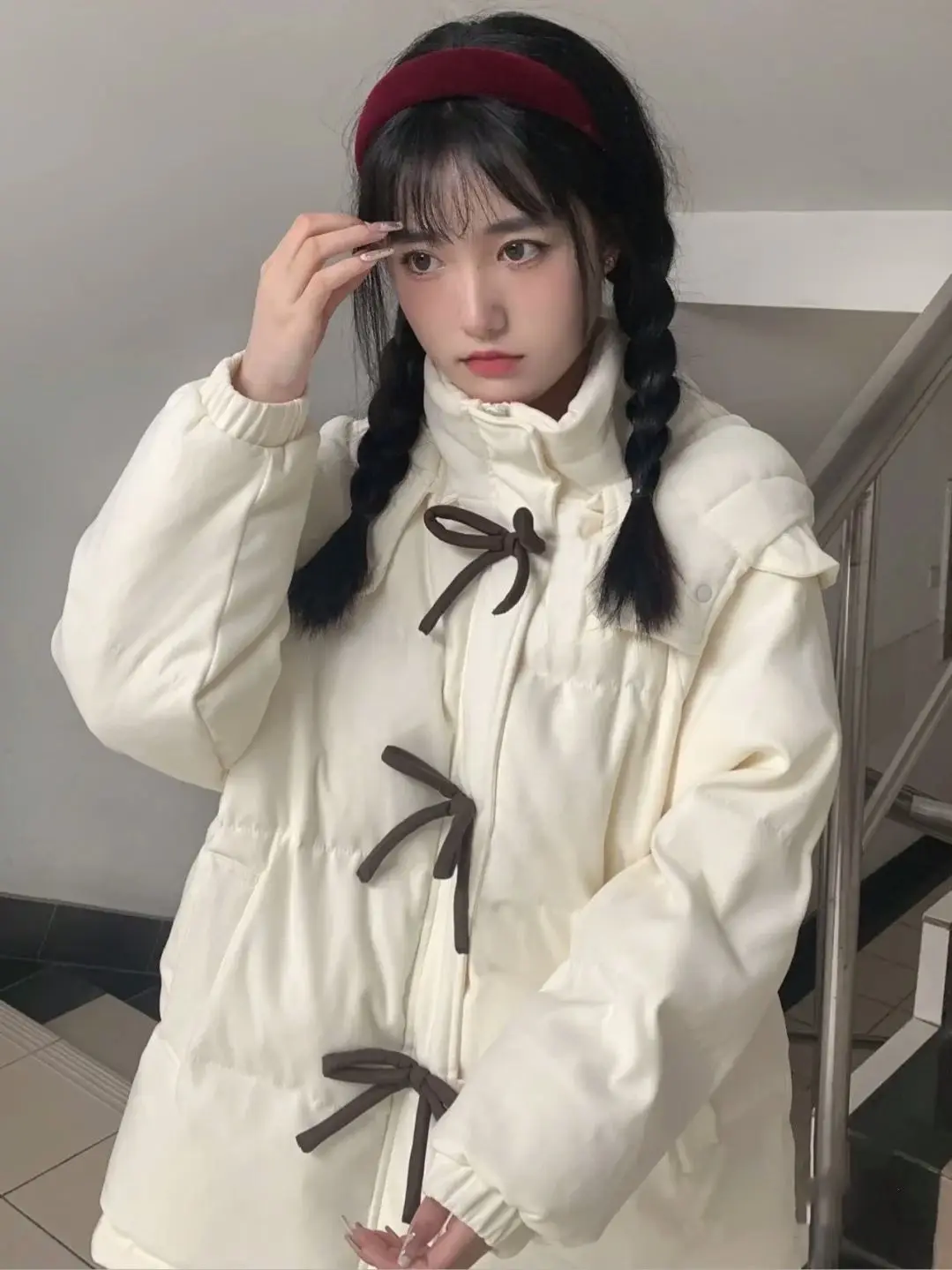 パーカー レディース ストリート 秋 デニム風 クロップド エラスティックヘム フィット クリーンフィット プレッピー カレッジ スクールユニフォーム トレンディ 若々しい モダン