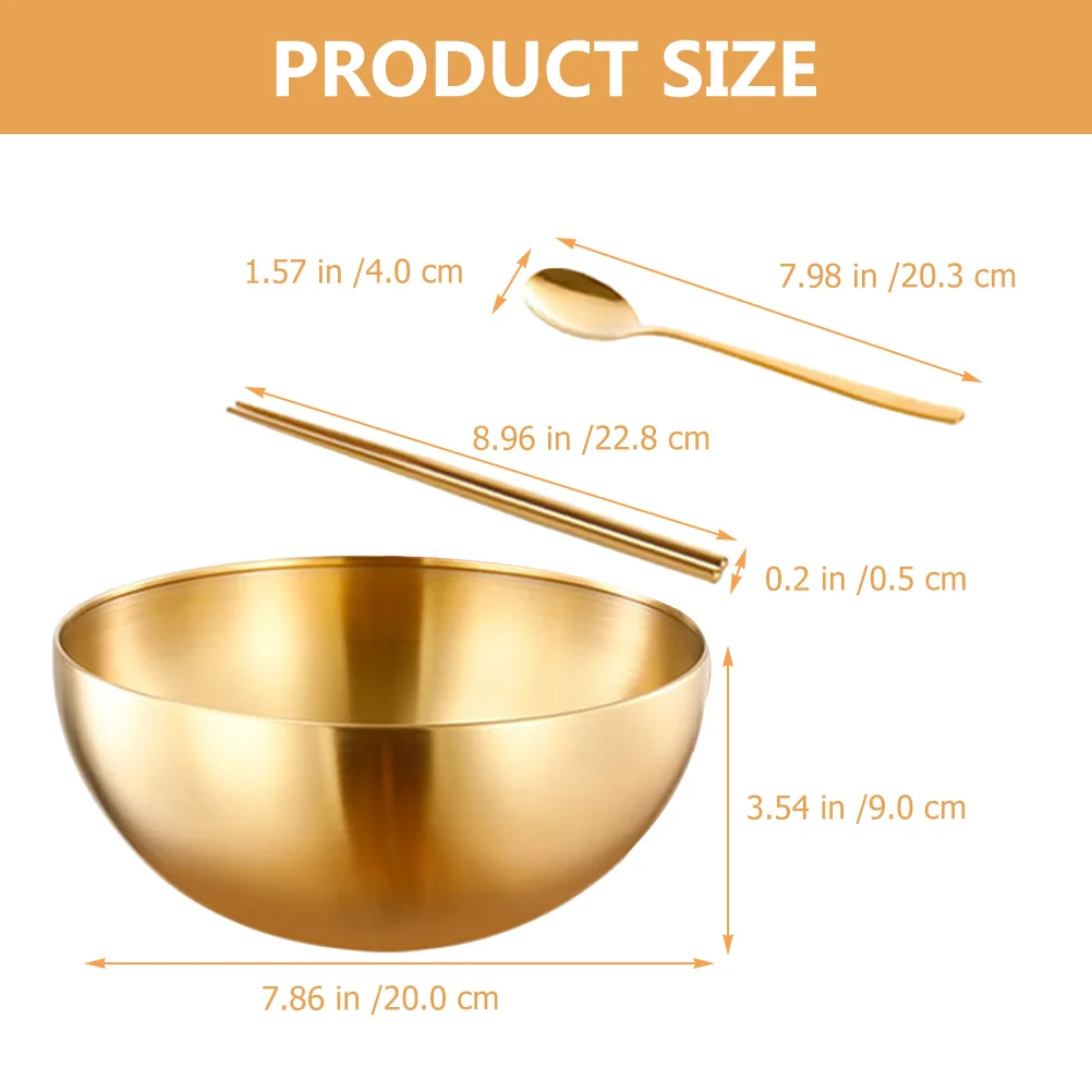 

Noodle Cold Bowl Set Salad Bowls Ramen Stainless Steel Household Serving Korean Kitchenware