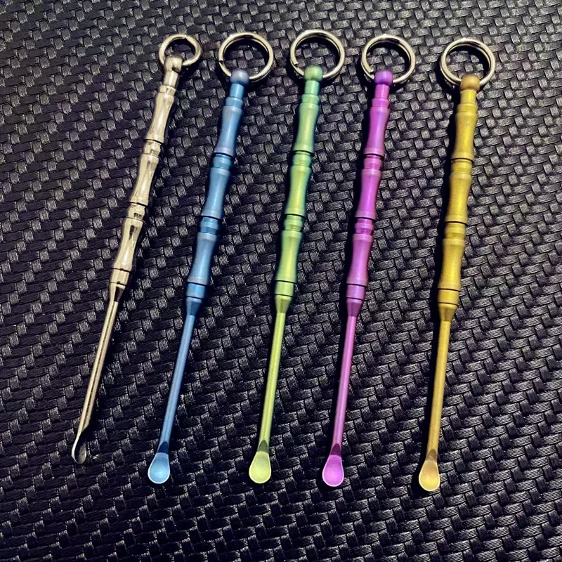 Outdoor EDC Small Titanium Alloy Ear Spoon Tool Portable Pendant Tool