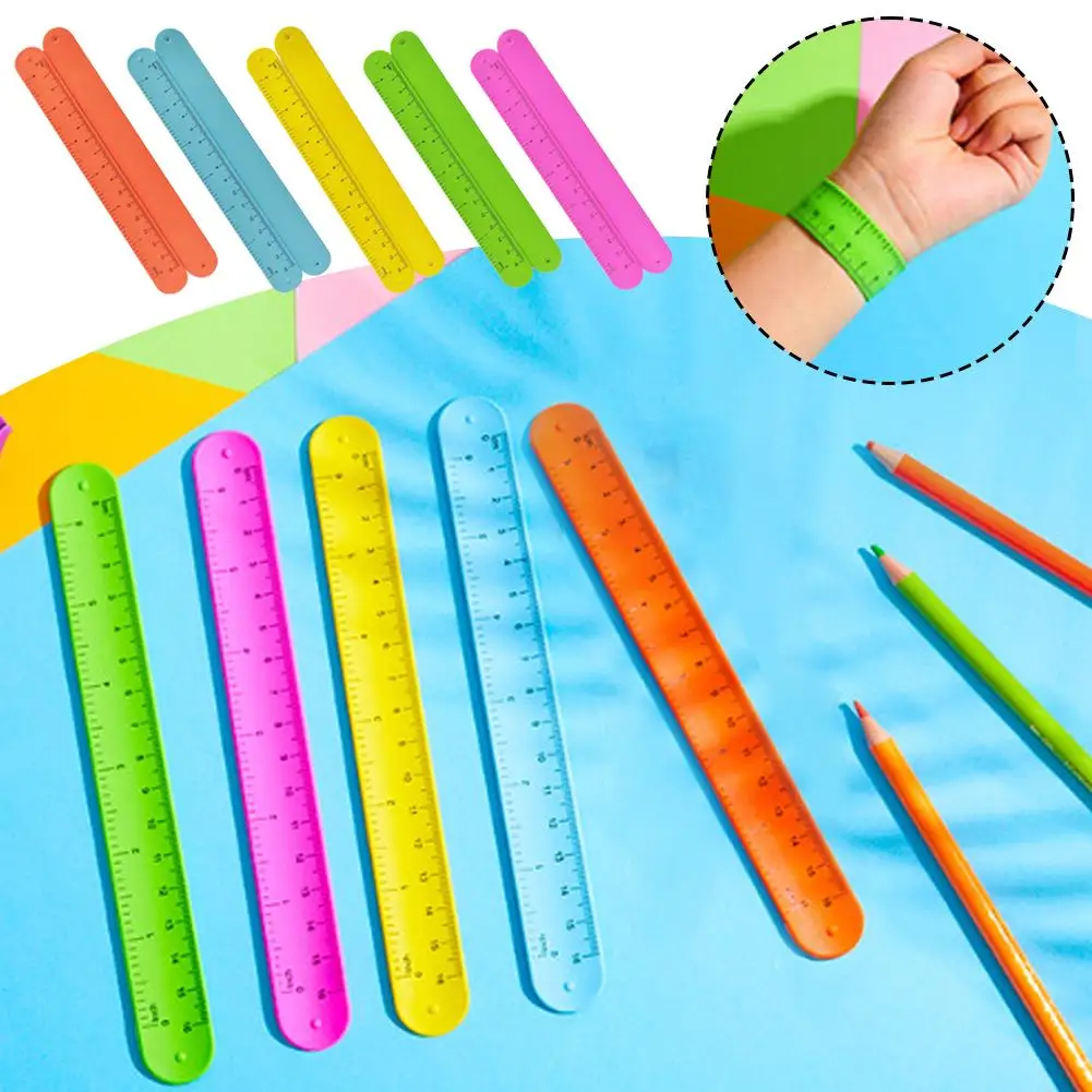 Flexible Ruler Multicolor Students Is Not Easy To Break Ruler Stationery Office School M7G8