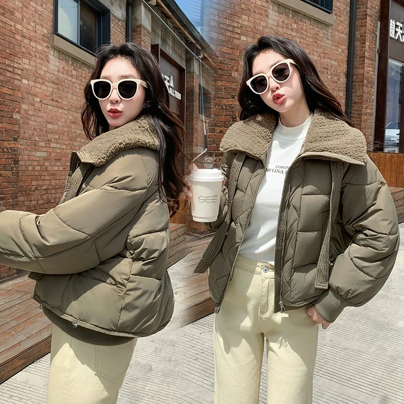 

Женская зимняя пуховая хлопковая стеганая куртка с капюшоном, толстые парки, теплое свободное зимнее пальто, пуховое хлопковое пальто среднего возраста, женская верхняя одежда