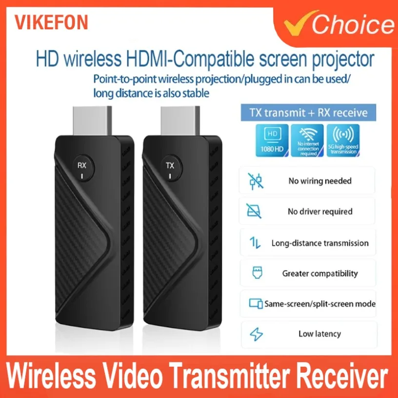 

2025 Wireless Video Transmitter Receiver 50m 1080P HDMI-Compatible Adapters for Extender Display Adapter Cable Screen Mirror