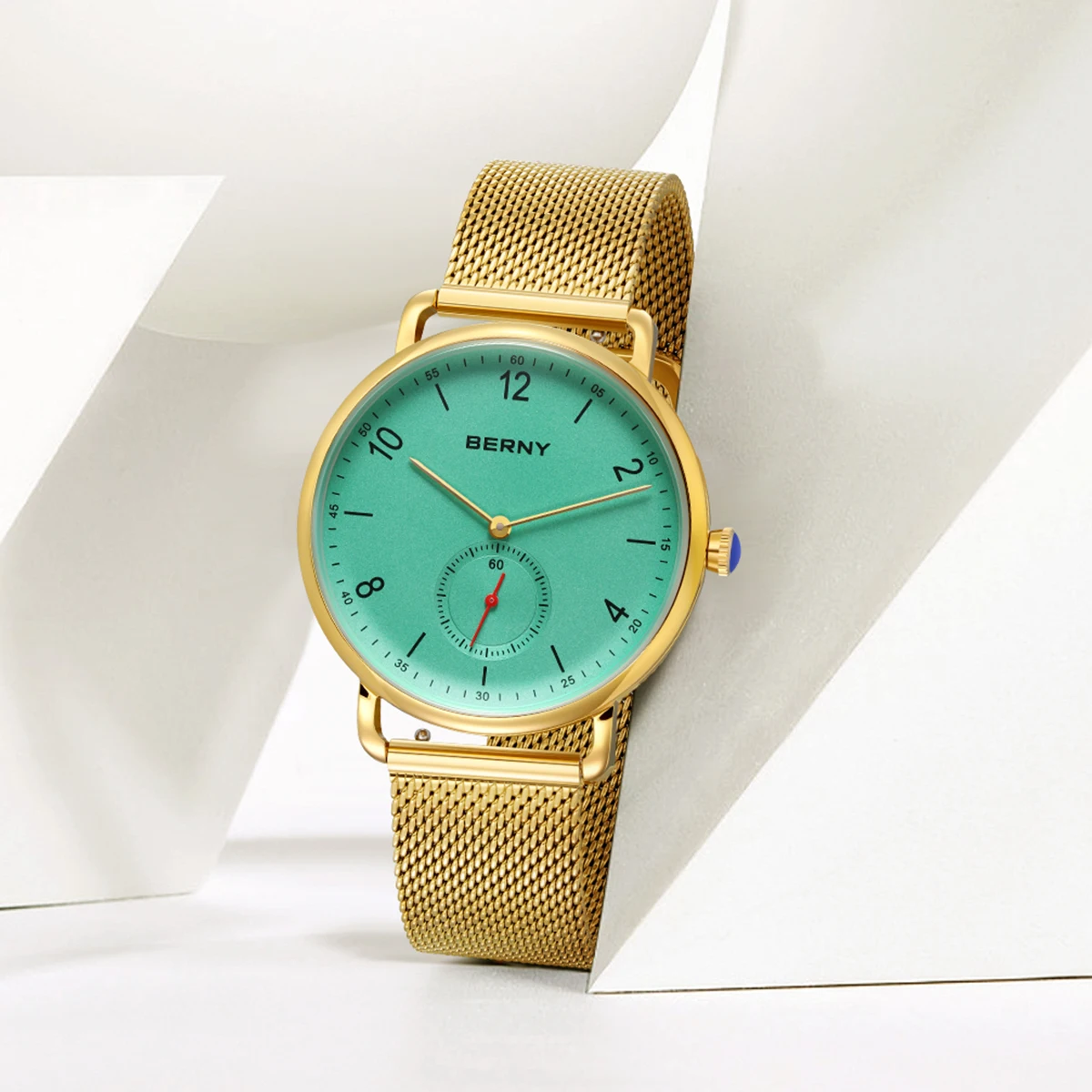 BERNY Golden Men Watch Quartz Wristwatch for Men Simple Casual Men's Fashion Watch Comfortable and Casual Couple Wristwatch