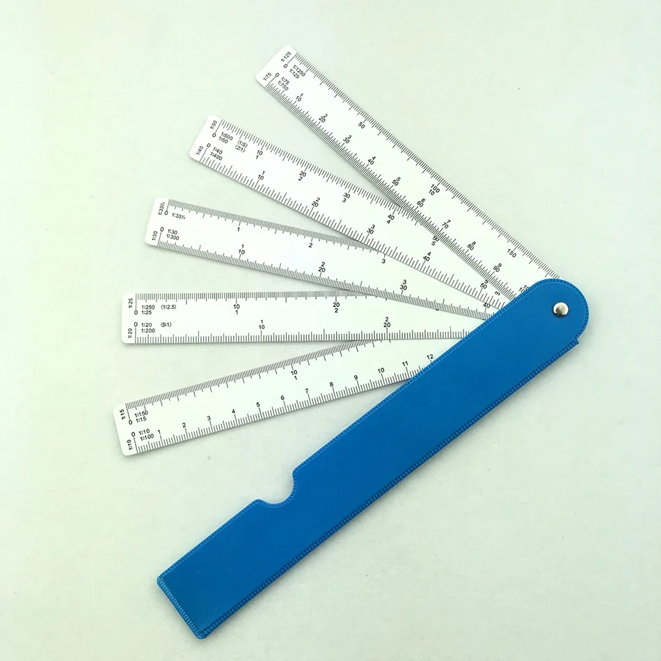 Graphic Design of Sector Architect Scale Ruler Multi-ratio Measurement 