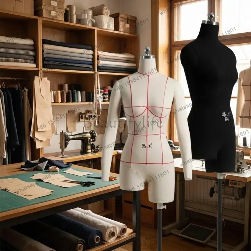 Professional Dress Form Mannequin Adjustable Female Body Display Stand for Clothing Design Tailoring Model with Rolling Swivel