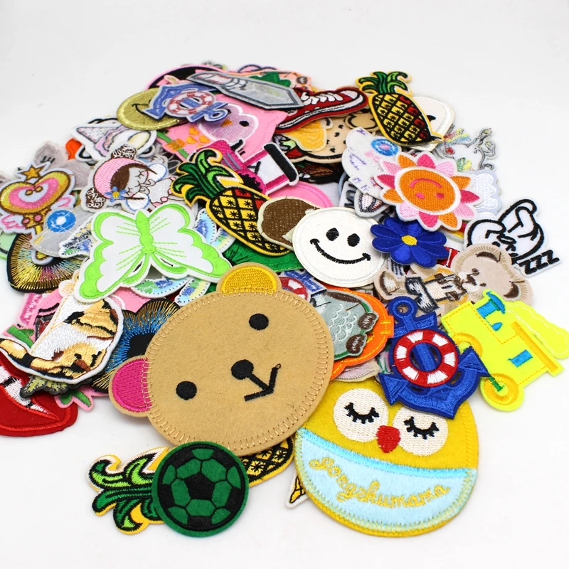 10/20pcs/lot Random Mixed Patch Set Iron Sew On Patches Cartoon Cute Embroidered Applique Patches For Clothes Patch Stickers