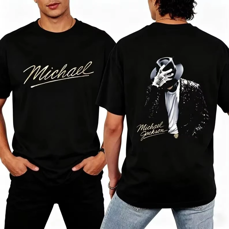 Michael Jackson Billie Jean Signature T-Shirt Baumwolle Grafik-Shirt Herren Damen Sommer Streetwear – Detail 6