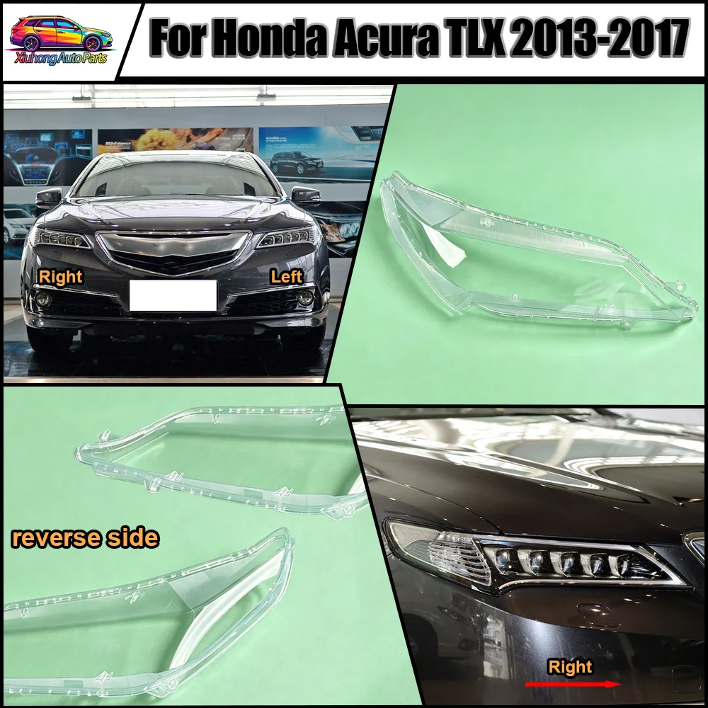 Für Honda 2013 2014 2015-2017 Acura TLX Scheinwerferabdeckung Transparenter Lampenschirm Plexiglas Ersatz für Original-Linse