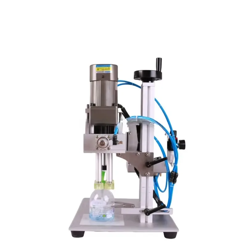 Semi-automatic electric desktop bottle cap tensioning and sealing machine bottle cap capping machine