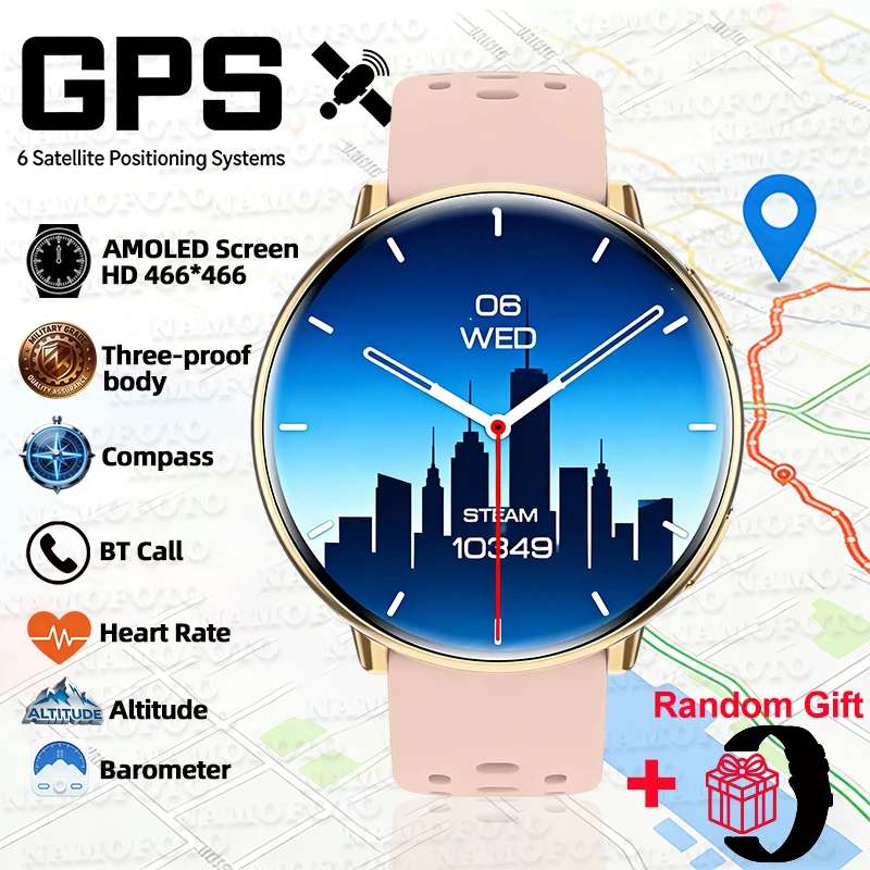 

Смарт-часы NAMOFOTO HD21 с AMOLED-экраном 1.43'', GPS, компасом, Bluetooth-звонками и отслеживанием здоровья для мужчин и женщин