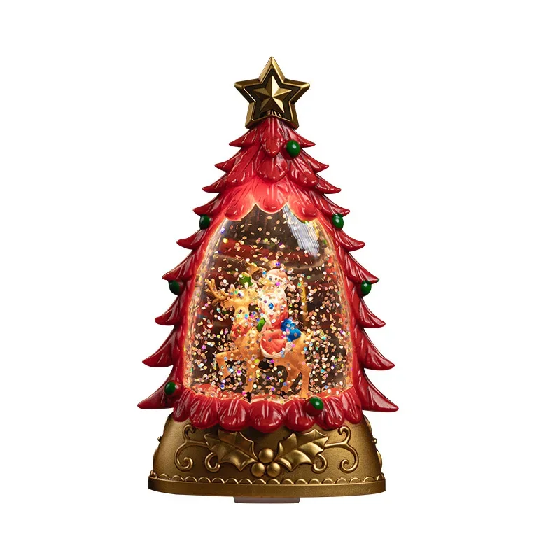 

Christmas scene arrangement small gifts handicrafts snow crystal ball