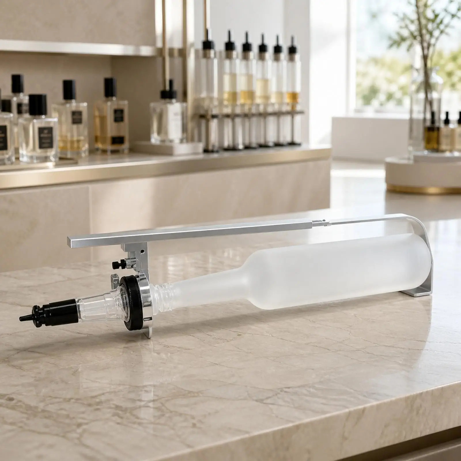 Scent Dispensing Station Dispensing Assembly Silver Finish Perfume Dispenser with Mounting Bracket Mountable for Retail