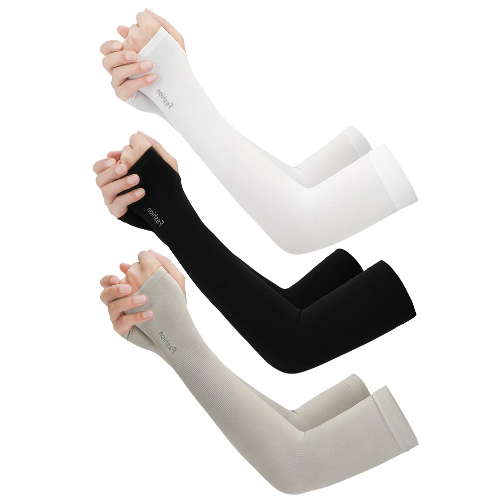 

Sun Protector Sleeve Arm Guard With Padded Cuff For Uv Protection Non-Slip Stretchy Elbow Guard For Sports Outdoor Black