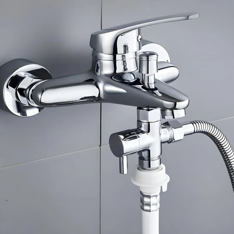 3 Way Diverter Valve T-Adapter Converter For Shower Brass Water Tap Connector Bathroom Faucet Water Separator