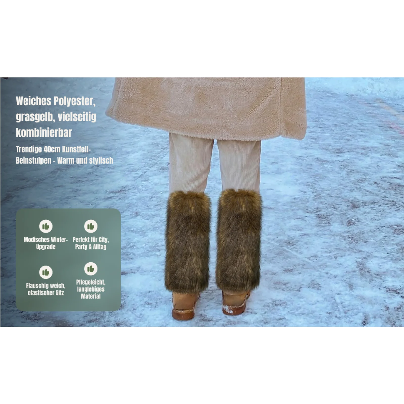 Cozy Faux Fur Leg Warmers for Women Winter Boot Cuff Covers Fluffy Knit Socks over Knee Stockings Warm