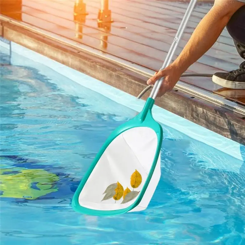 【New User-Coupon!】Pool Cleaning Net, Three-Section Pole, Long Handle Design, Convenient For Pool Cleaning, Removable Leaf Catche