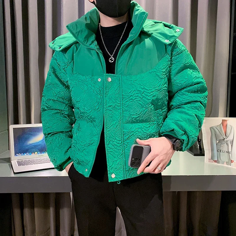 2023 inverno spesso caldo Parka giacche uomo Casual Outwear cappotti con cappuccio piumino maschile frangivento Hiphop soprabito uomo abbigliamento