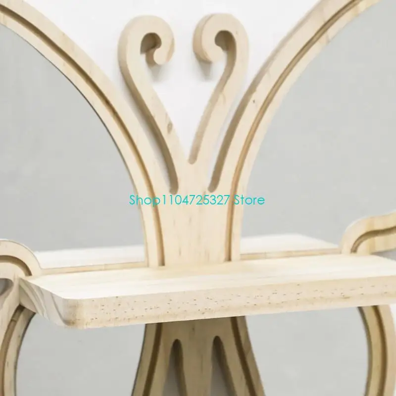 D8KF Butterfly Floating Shelves,Farmhouse Display Storage Organizers Wall Decors Wall Shelf with Mirror for Bedroom Hallway