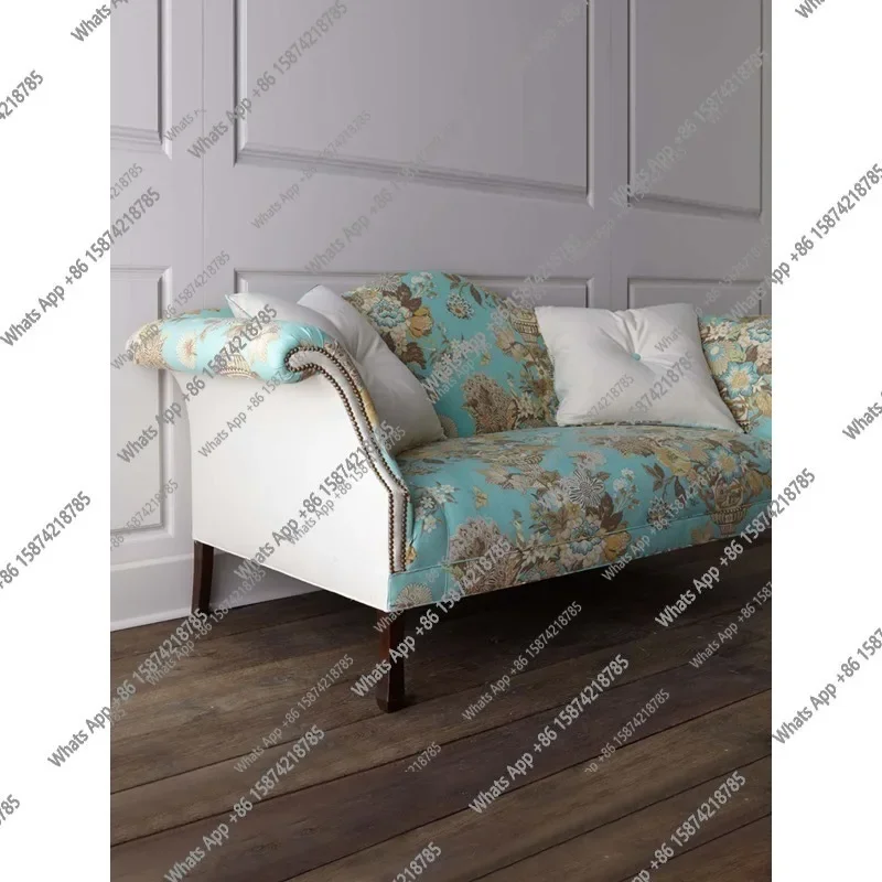 

XX American Country Living Room Double Triple Fabric Sofa Combination European Style Solid Wood Furniture Modern Small Apartment
