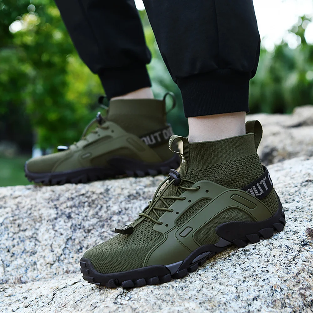 New High-Top Barefoot Upstream Water Shoes Trekking Mountain Boots Anti-Skid Hiking Sneakers Outdoor Wear-Resistant Water Shoes