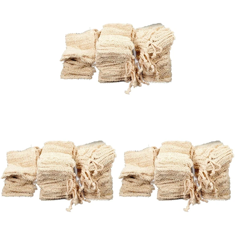 Shower Bath Sisal Soap Bag Natural Sisal Soap Bag Exfoliating Soap Saver Pouch Holder 150Pcs