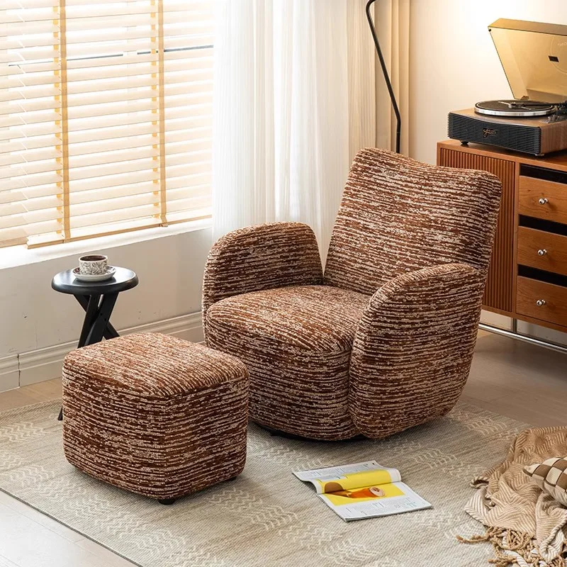 

Medieval leisure chair rotatable single sofa size apartment living room home designer back chair