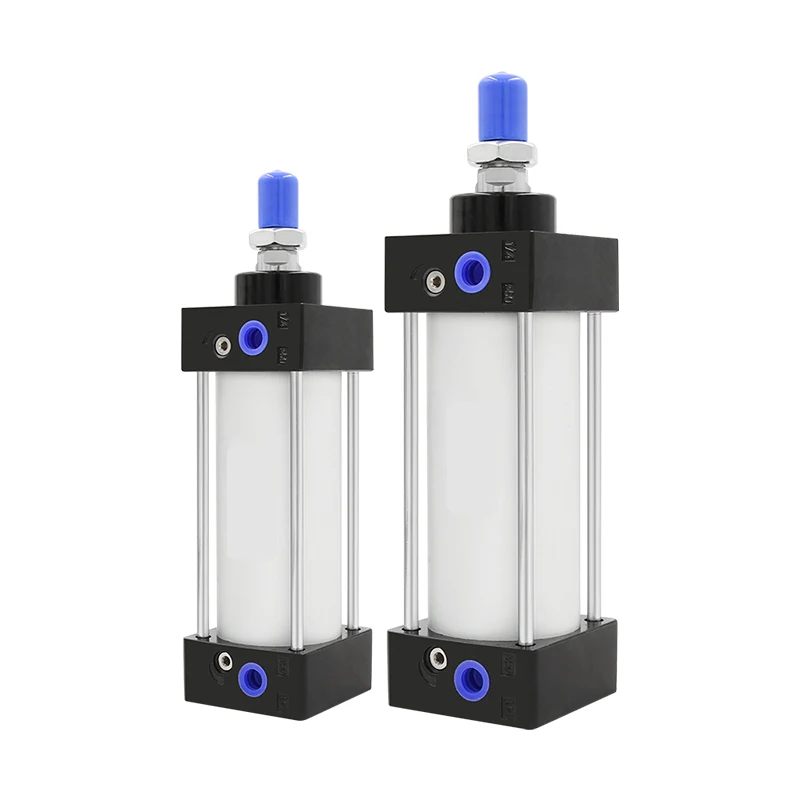 SC32 40 50 63 80 100 Pneumatic Cylinder Double Acting Single Rod Air Cylinder Aluminum Alloy Bore 32-100mm Stroke 50-1000mm SC S