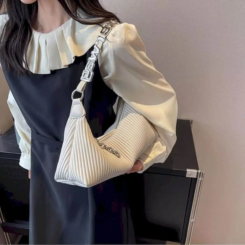 

Сумки через плечо Элегантные повседневные сумки из кожаной ткани Персональные универсальные сумки в корейском стиле Модные винтажные сумки-бродяги под мышками