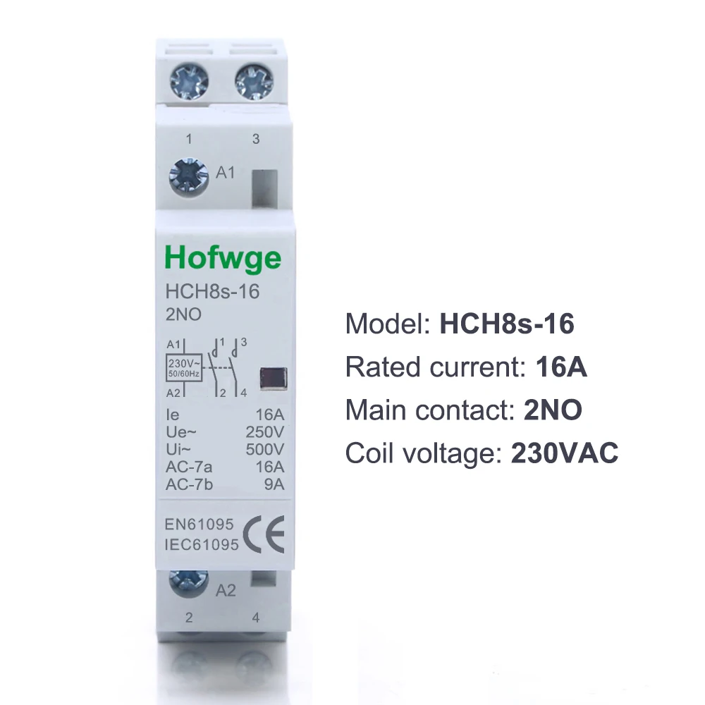 Контактор HCH8s-25 stycznik modułowy 2P 16A 25A 2NO lub 2NC 1NO1NC 110V 220V automatyczny stycznik domowy typ szyny Din