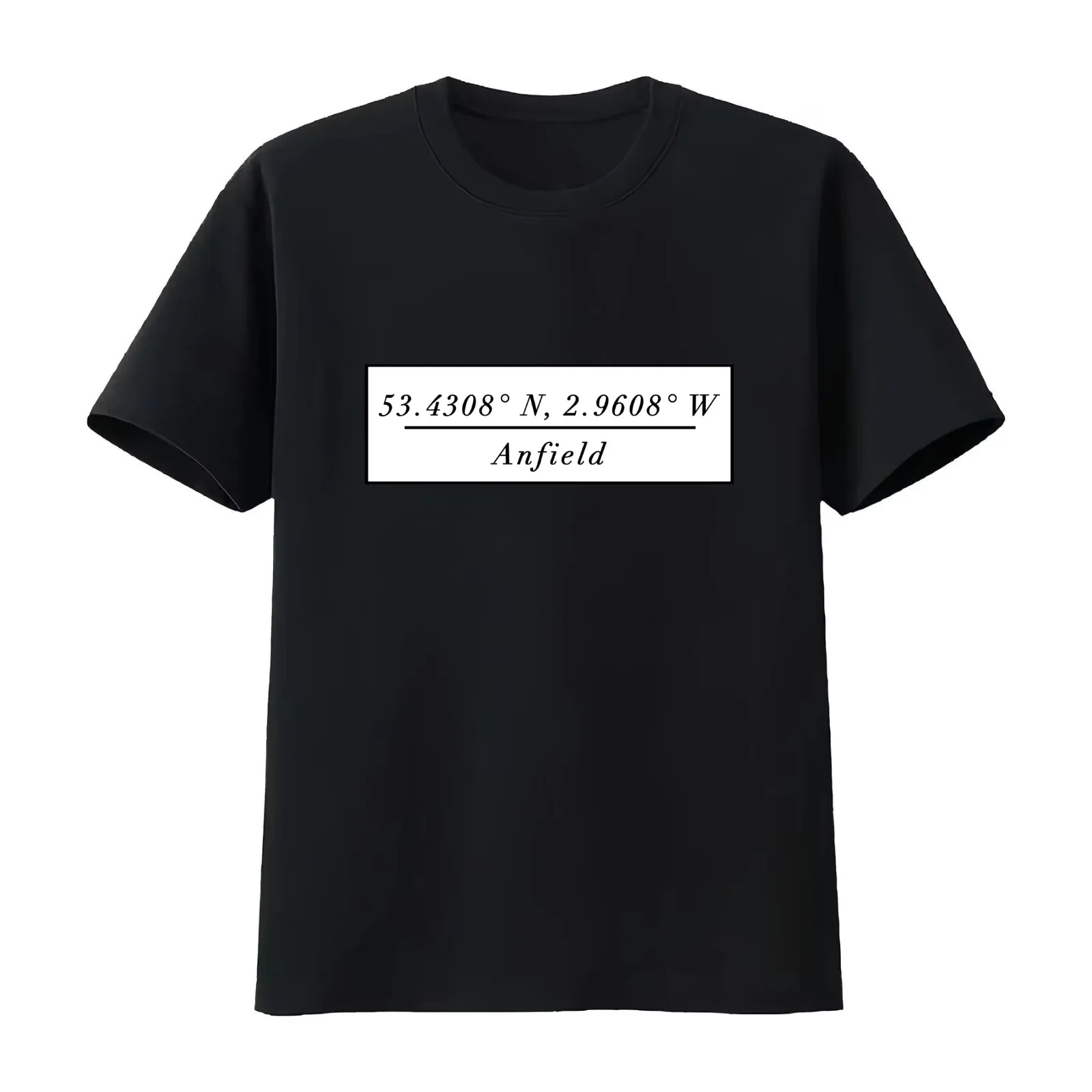 ANFIELD T-Shirt Summer Casual Cotton Tee Oversized Streetwear Tops Vintage Graphic Print Loose Fit Short Sleeve 100% Cotton