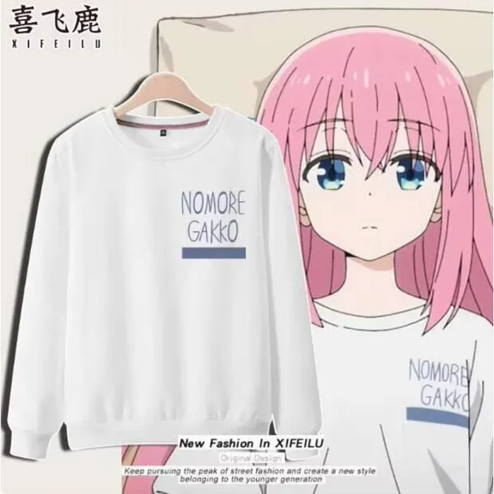 

Anime BOCCHI THE ROCK Gotoh Hitori Round Neck Hoodie Cosplay Costume Autumn Winter Men Women Coat Loose Jacket Tops Anime