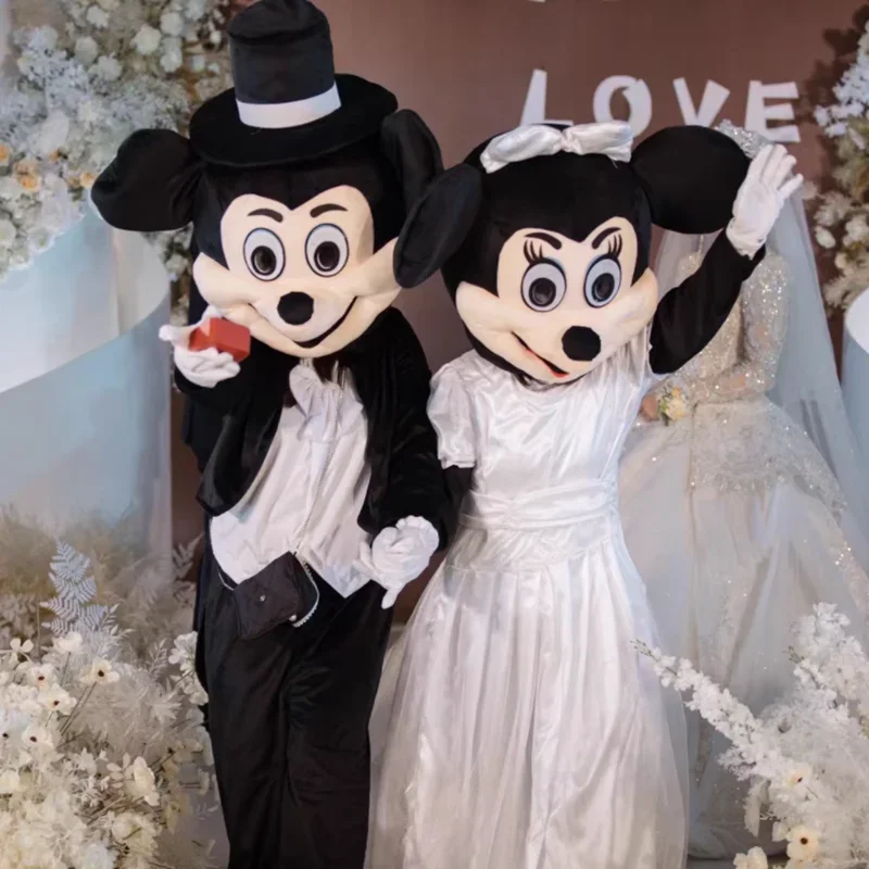 Cosplay abito da sposa Mouse Boy Mickey and Mouse Girl Minnie costume mascotte pubblicità Party Animal carnival cerimonia puntelli