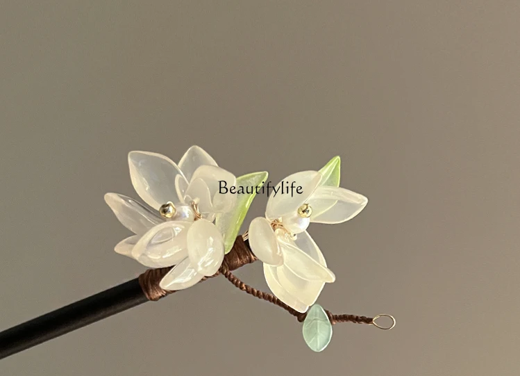 

Super Fairy Retro Glaze Lotus Flower Hair Clasp Gentle Elegant New Chinese Style Hairpin