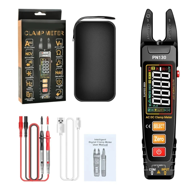 2025 New Professional Digital Clamp Meter with Easy to Read Display Small Multimeter for Electricians Engineers & Enthusiasts