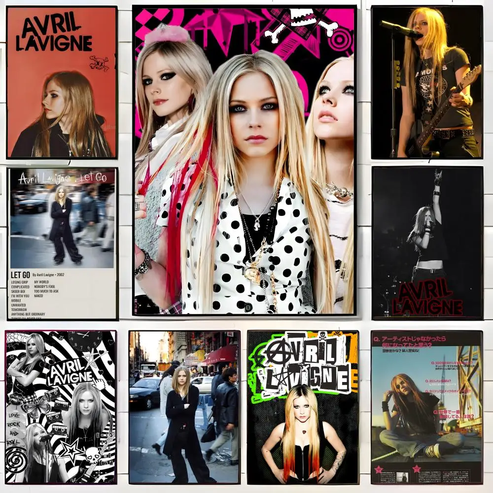 Punk Nostalgic A-Avril Lavigne Y2K Pop Rock Music Vibe Poster Wall Art Print Decorative Mural Home Decor Gift Unframed