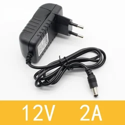 Adaptador convertidor para LED CCTV, fuente de alimentación con enchufe europeo de 100mm x 240-5,5mm, 12V-2,1 V CC, 2a, 2000Ma, 1 unidad