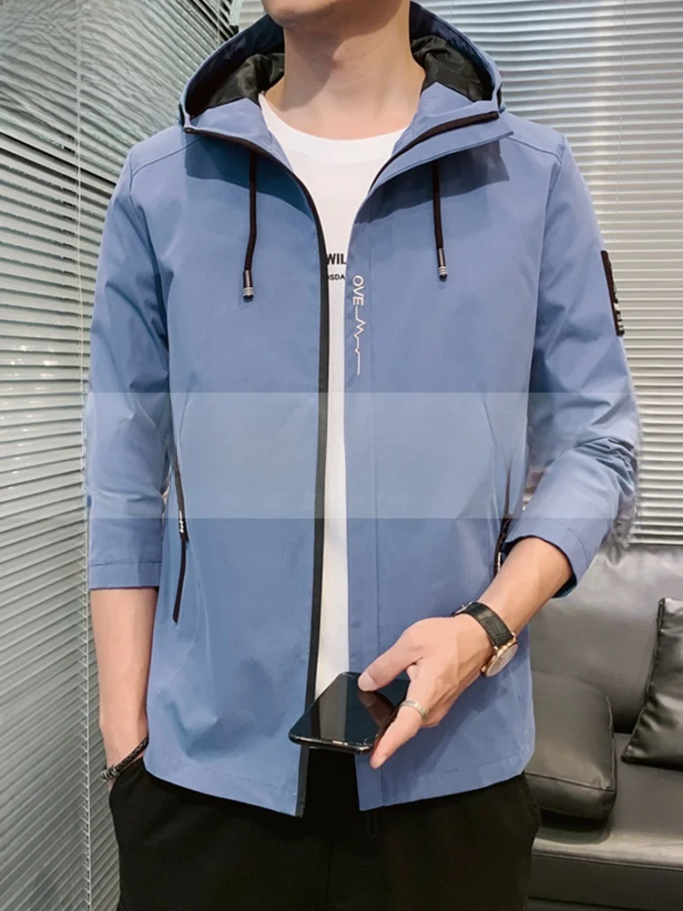 

Men's Loose Fit Hooded Jaet Windproof Casual Spor Coat Autumn New Arrival TUCANO Polyester Long Sve Zipper Closure