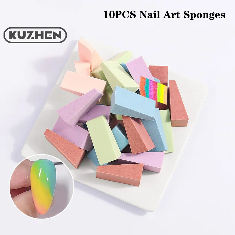 10pcs Soft Sponges Gradient Nail Art Stamper Tools Color Fade Manicure DIY Creative Nail Accessories Nail Art Sponge