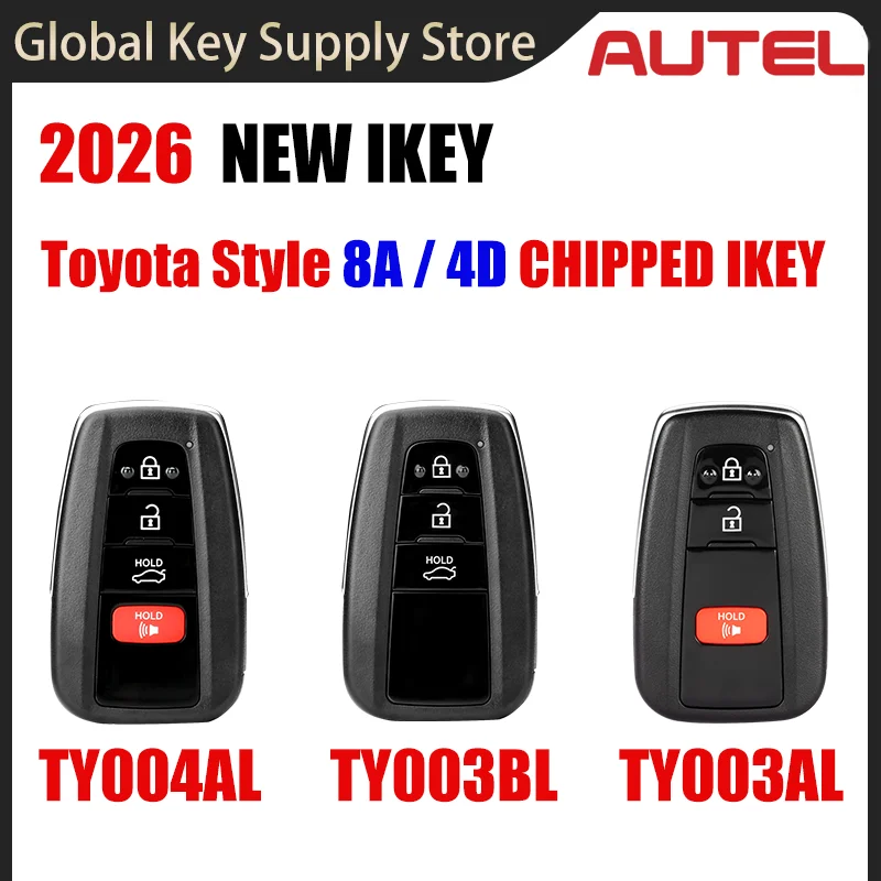AUTEL IKEY 4D8A TY004AL TY003AL TY003BL Support 8A and 4D Smart Key Replaced For IM508 IM608