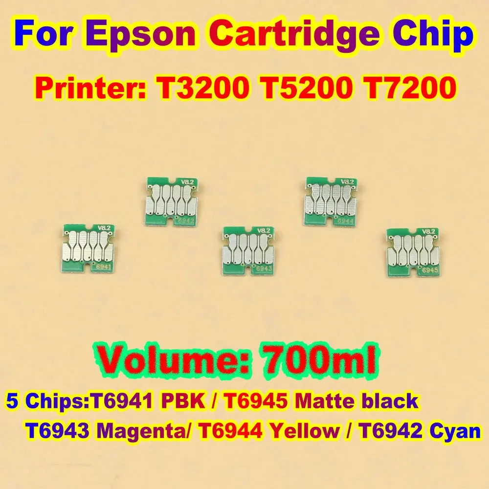 T3200 T7200 Printer Chip for Epson SC T3200 Printer Chips T5200 Cartridge Ic Chip T6941 T6942 T6943 T6945 T6944 Replace Chip