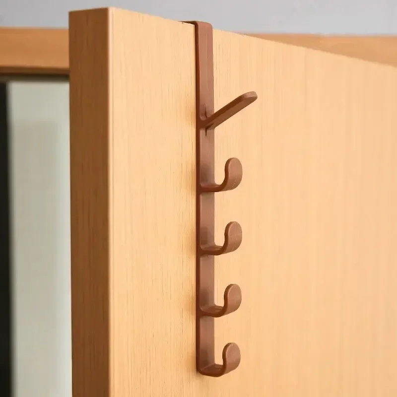 Multifunctional Creative 5 Hooks Portable Wardrobe Coat Hook Kitchen Bathroom Behind The Door Towel Hanger Storage Hooks