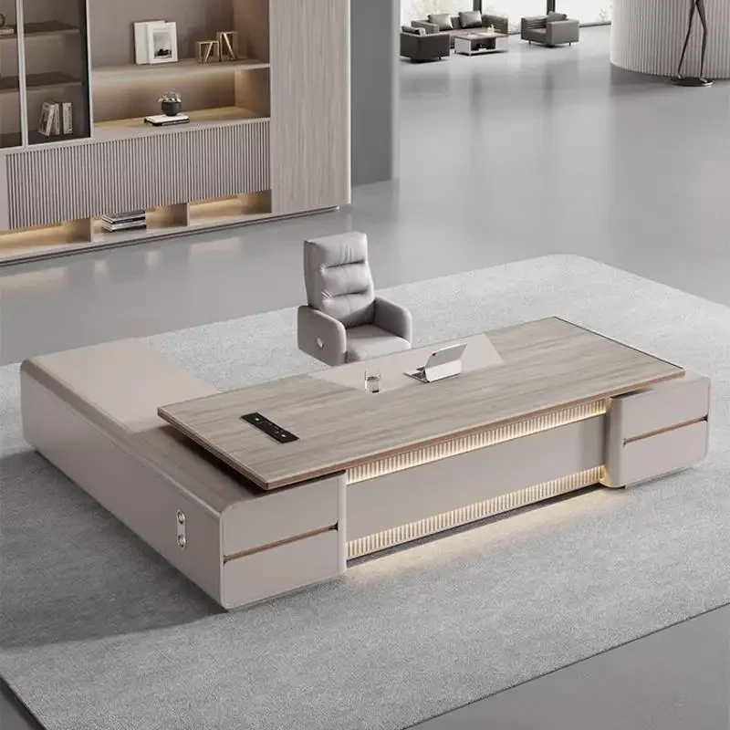 Strong Big Executive Office Desk Desktop Modern Luxury Adjustable Computer Desks Gaming Study Bureau Tafel Work Station Table