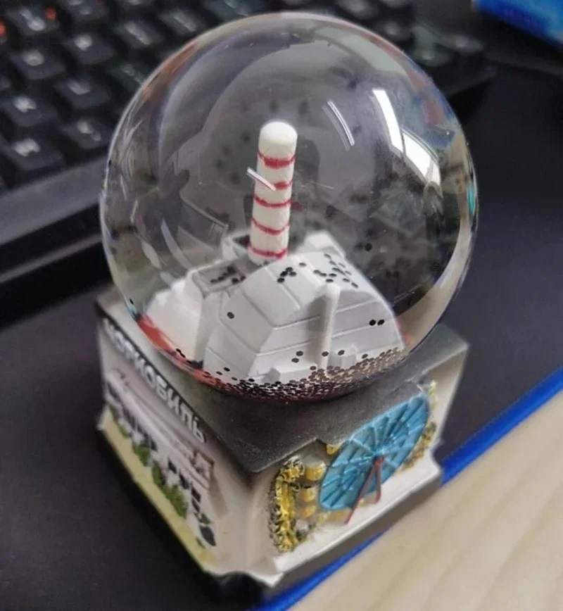 Crystal Ball Chernobyl Snow Globe Handmade Model Home Decoration Desktop Ornament Brithday Christmas Gift