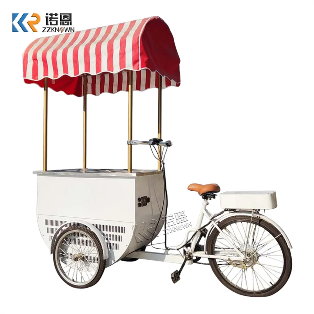 Innovative Outdoor Food Cart Mobile Urban Crepe Waffle Snack Kiosk Street Vendor Ice Cream Cart For Outdoor Markets