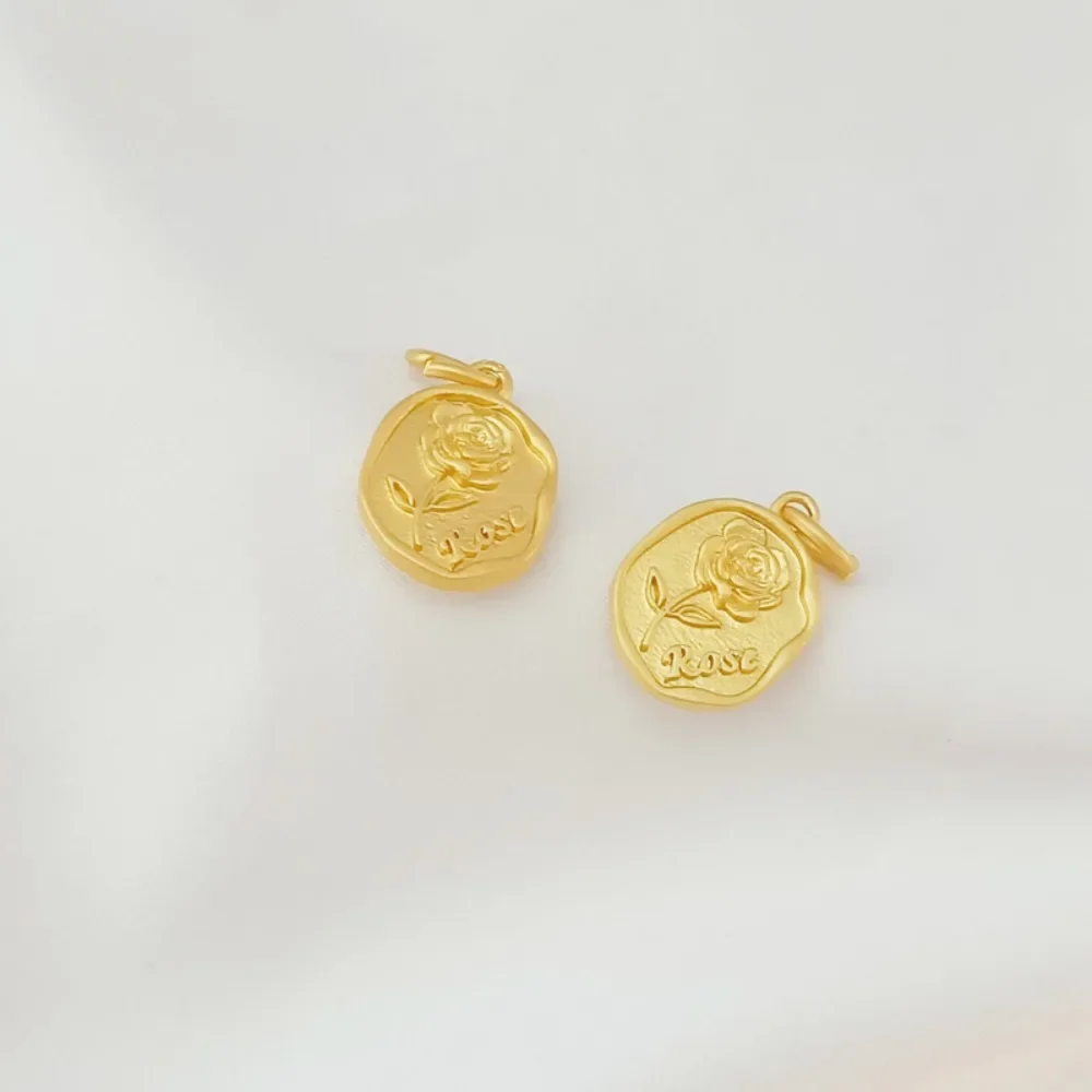 

Золотой аксессуар в древнем стиле, круглая подвеска в виде розы, браслет ручной работы, ожерелье, кулон, материал
