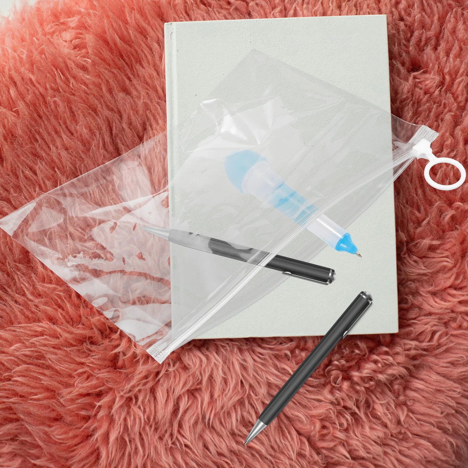 

20pcs Zipper Buggy Bag Pen Pouches Clear Anti scratch Pencil Container Bags Holders Multi use Student Case Lightweight