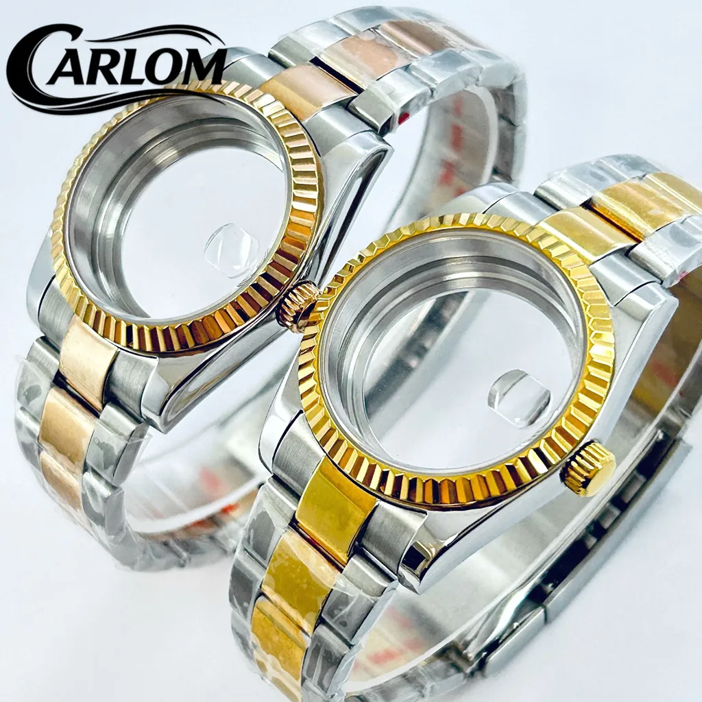 

36mm/40mm NH Watch Case For NH34 NH35 NH36 NH38 NH39 NH70 NH72 ETA2824 PT5000 Movement Waterproof Sapphire Glass Silver Gold