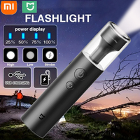 Xiaomi Mijia High Strong Power Led Flashlights Tactical Torch Display Light USB Charging Camping Fishing Emergency Zoom Lantern