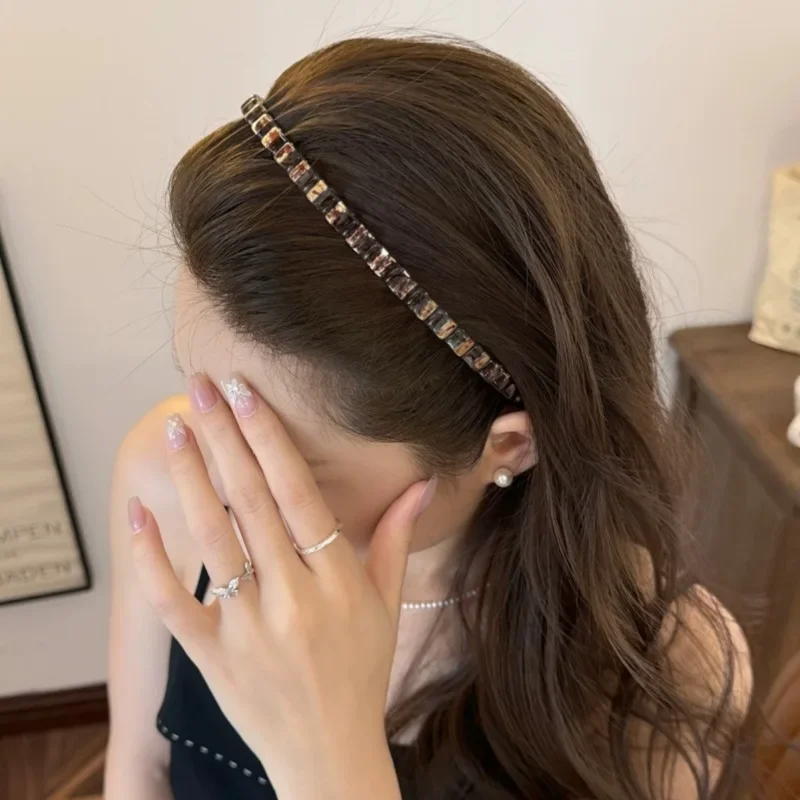 Fashion Wave Black Unisex Bezel Hairbands Headbands for Women Men Girls Vintage Hoop for Washface Tool Hair Bands Accessories
