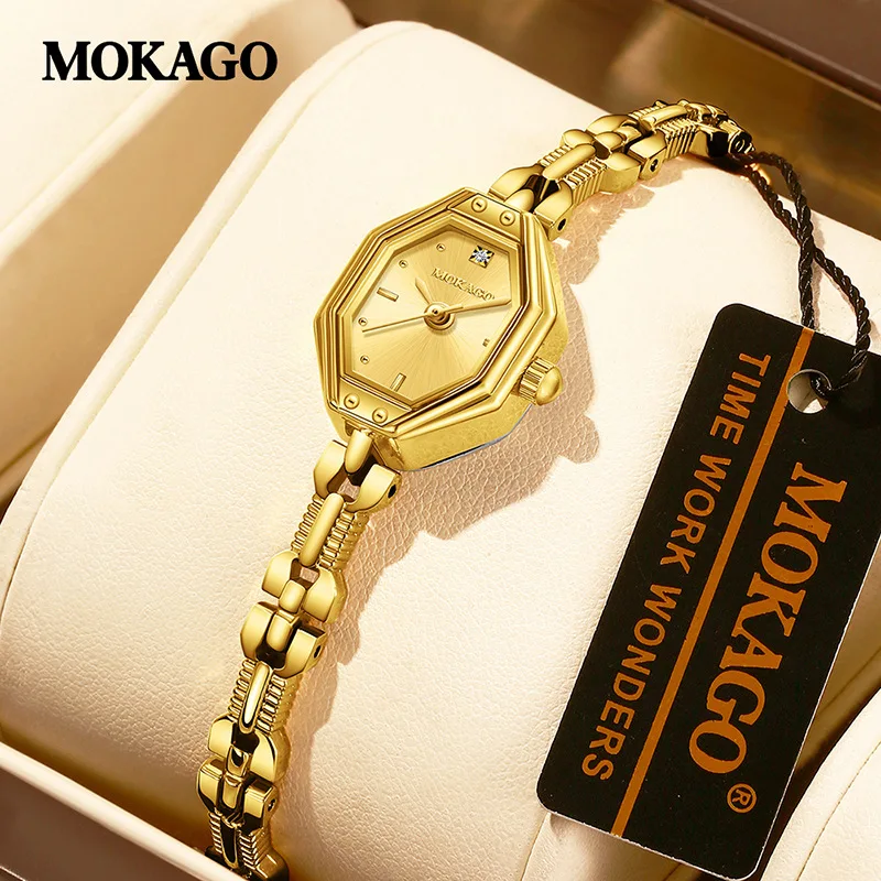 MOKAGO M8149 2025 New Retro Fashion Octagonal Women's Watch Beimu Dial Sun Pattern Alloy Bracelet with Waterproof Lover Gift